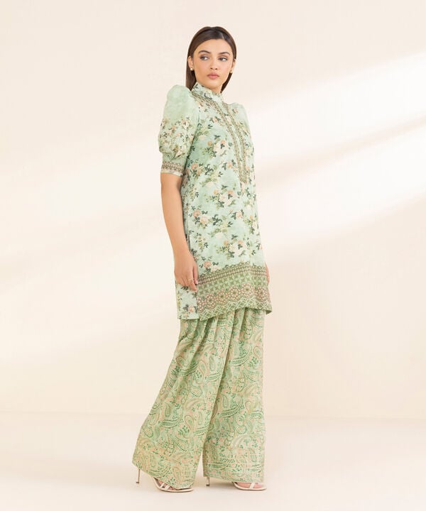 Unstitched Lawn '25 - 2 Piece - Embroidered Zari Lawn Suit - 0U2TEDY25V13