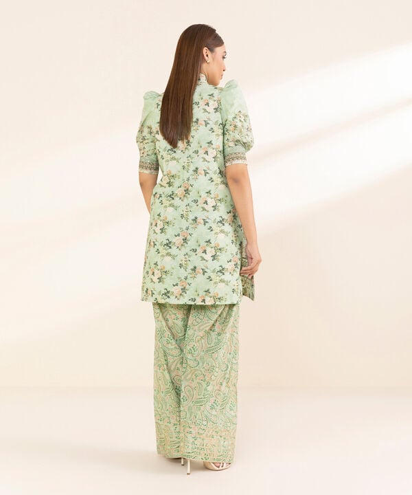 Unstitched Lawn '25 - 2 Piece - Embroidered Zari Lawn Suit - 0U2TEDY25V13