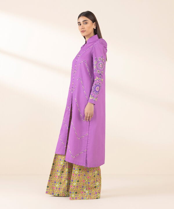 Unstitched Lawn '25 - 2 Piece - Embroidered Zari Lawn Suit - 0U2TEDY25V14