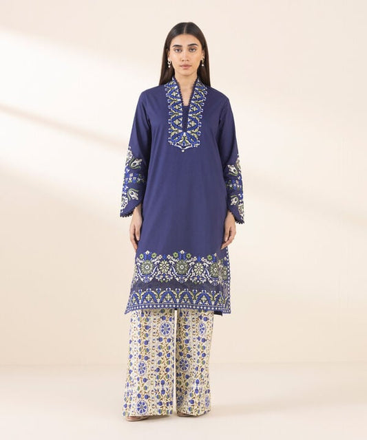 Unstitched Lawn '25 - 2 Piece - Embroidered Lawn Suit - 0U2TEDY25V15