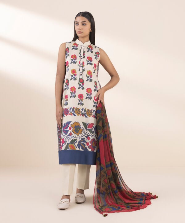 Unstitched Lawn '25 - 3 Piece - Printed Lawn Suit - 0U3PDY25V113