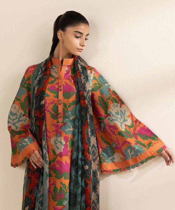 Unstitched Lawn '25 - 3 Piece - Printed Lawn Suit - 0U3PDY25V116