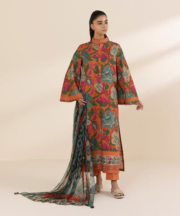 Unstitched Lawn '25 - 3 Piece - Printed Lawn Suit - 0U3PDY25V116