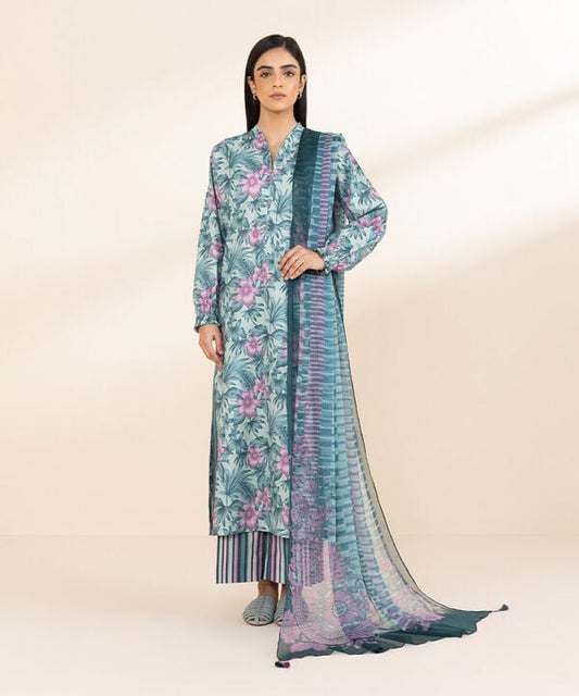 Unstitched Lawn '25 - 3 Piece - Printed Lawn Suit - 0U3PDY25V119