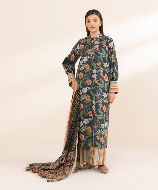 Unstitched Lawn '25 - 3 Piece - Printed Lawn Suit - 0U3PDY25V124