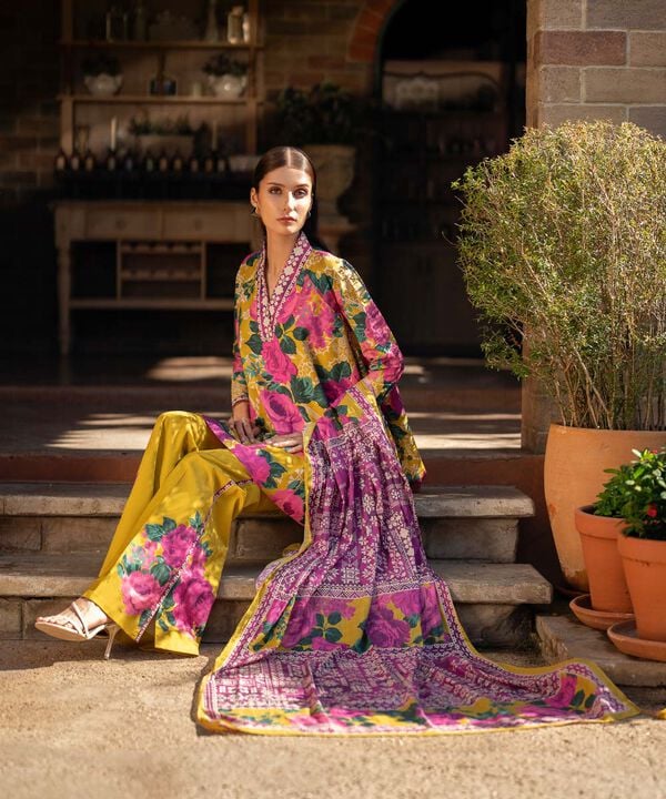 Unstitched Lawn '25 - 3 Piece - Printed Cotton Suit - 0U3PDY25V127