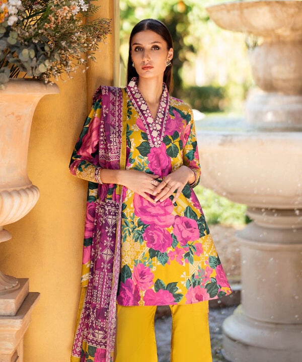 Unstitched Lawn '25 - 3 Piece - Printed Cotton Suit - 0U3PDY25V127