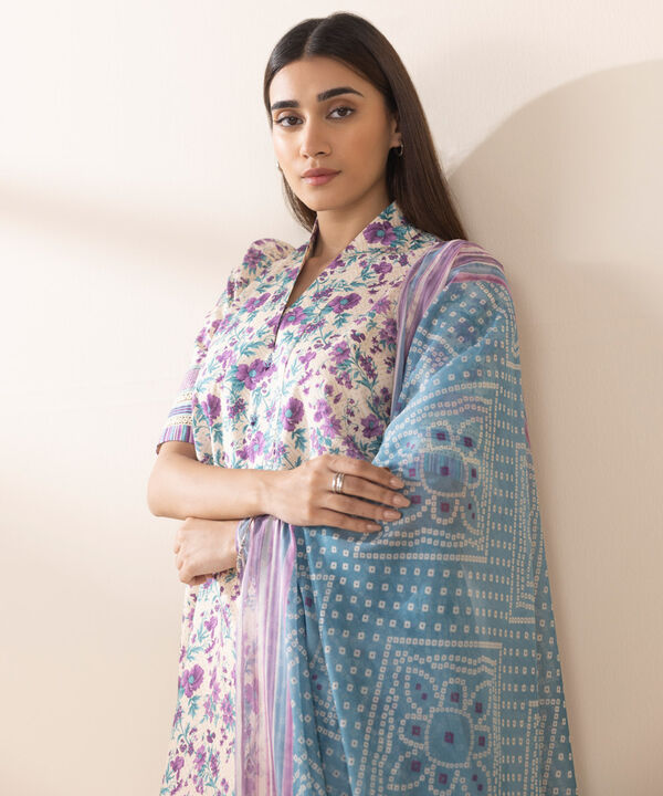 Unstitched Lawn '25 - 3 Piece - Printed Cotton Suit - 0U3PDY25V129