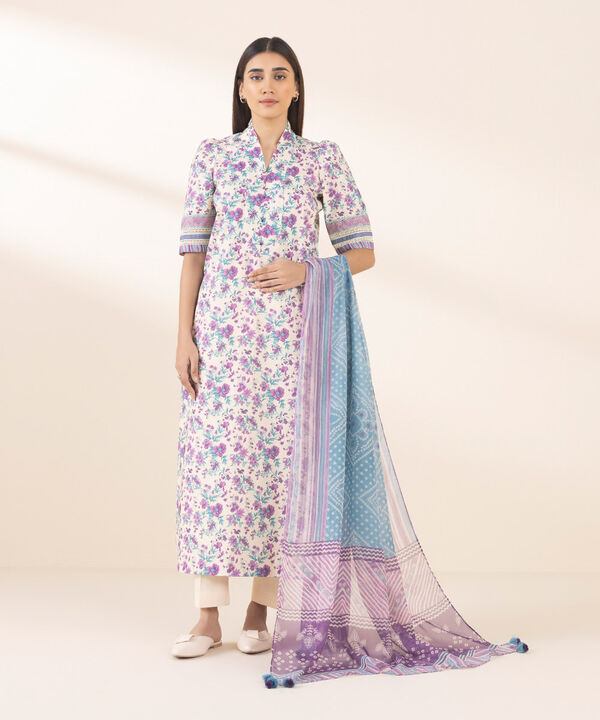 Unstitched Lawn '25 - 3 Piece - Printed Cotton Suit - 0U3PDY25V129