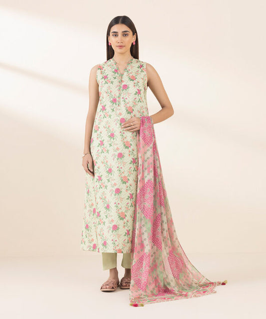 Unstitched Lawn '25 - 3 Piece - Printed Lawn Suit - 0U3PDY25V133