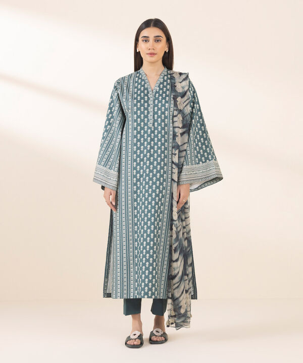 Unstitched Lawn '25 - 3 Piece - Printed Cotton Viscose Suit - 0U3PDY25V140