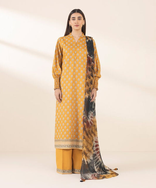 Unstitched Lawn '25 - 3 Piece - Printed Cotton Viscose Suit - 0U3PDY25V141