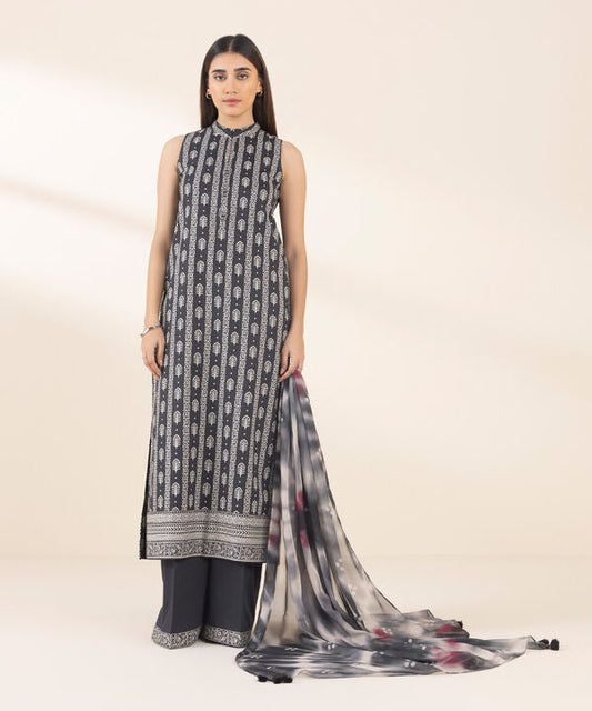 Unstitched Lawn '25 - 3 Piece - Printed Cotton Viscose Suit - 0U3PDY25V142