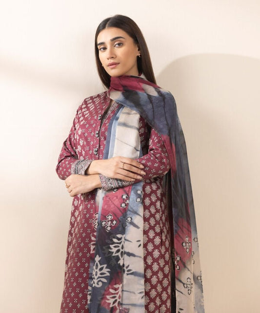 Unstitched Lawn '25 - 3 Piece - Printed Cotton Viscose Suit - 0U3PDY25V143