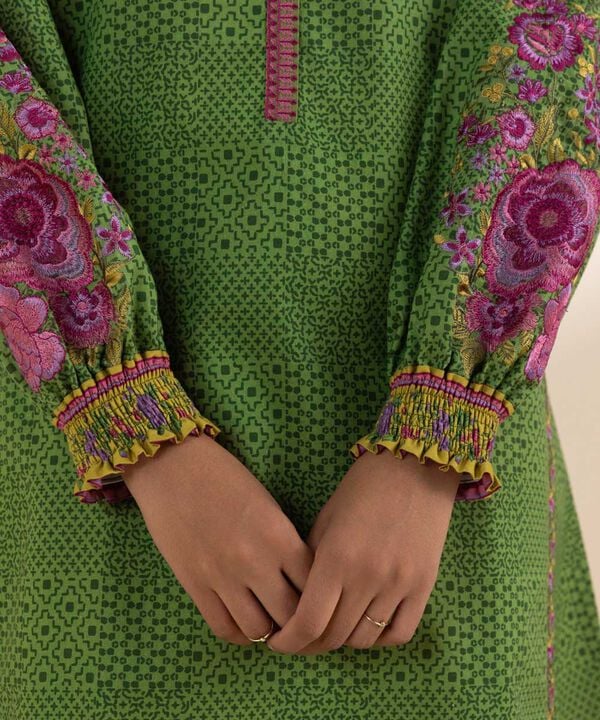 Unstitched Lawn '25 - 3 Piece - Embroidered Lawn Suit - 0U3PEDY25V15