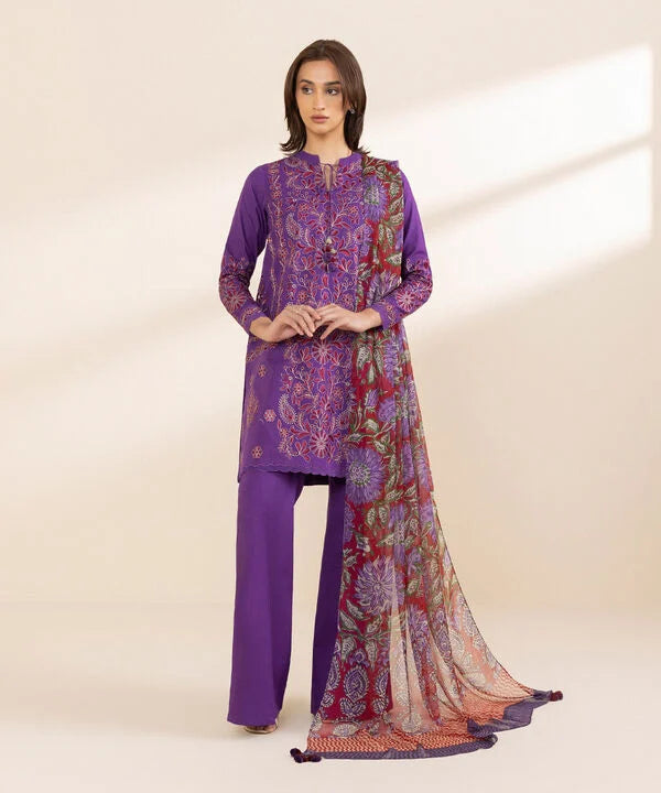 Signature'25-Embroidered Cotton Suit 0U3PESG25V05 (RTS)