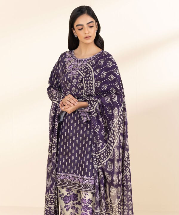 Unstitched Lawn '25 - 3 Piece - Embroidered Lawn Suit - 0U3PESG25V11