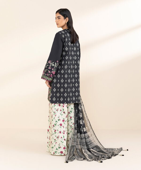 Unstitched Lawn '25 - 3 Piece - Embroidered Lawn Suit - 0U3PESG25V12