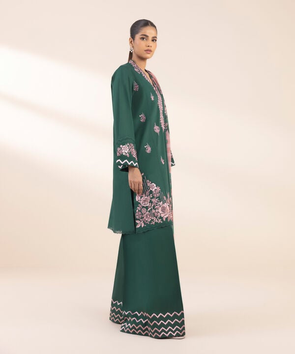 Unstitched Lawn '25 - 3 Piece - Embroidered Lawn Suit - 0U3PESG25V15