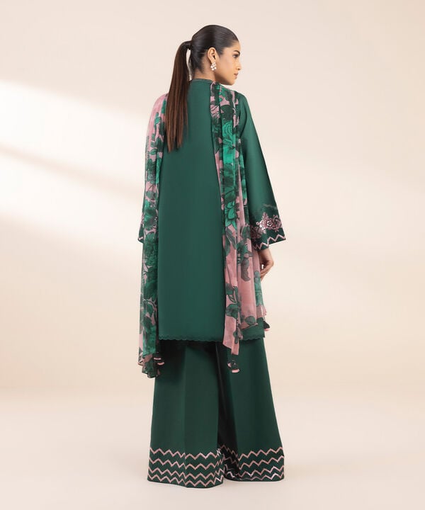 Unstitched Lawn '25 - 3 Piece - Embroidered Lawn Suit - 0U3PESG25V15