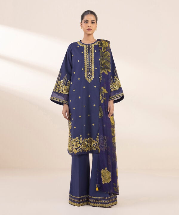 Unstitched Lawn '25 - 3 Piece - Embroidered Cotton Suit - 0U3PESG25V16