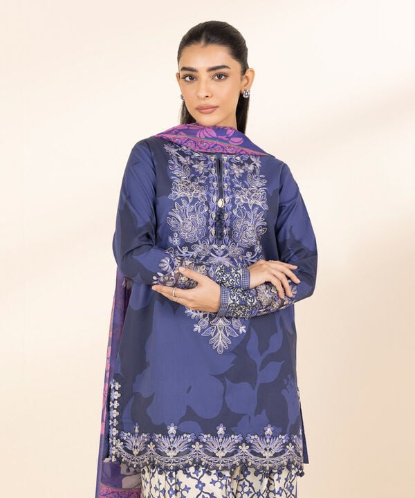 Unstitched Lawn '25 - 3 Piece - Embroidered Lawn Suit - 0U3PESG25V17