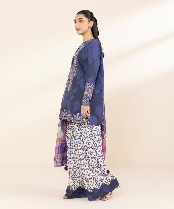 Unstitched Lawn '25 - 3 Piece - Embroidered Lawn Suit - 0U3PESG25V17