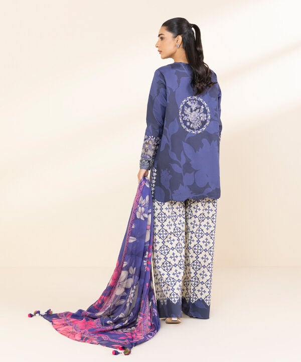 Unstitched Lawn '25 - 3 Piece - Embroidered Lawn Suit - 0U3PESG25V17