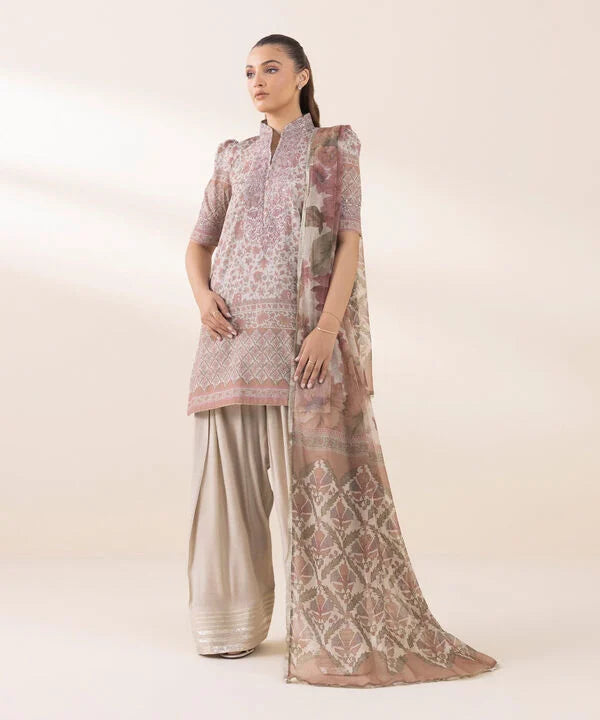 Silk'25-  Embroidered Silk Suit 0U3PESL25V01