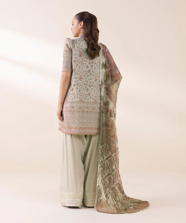 Silk'25-  Embroidered Silk Suit 0U3PESL25V01