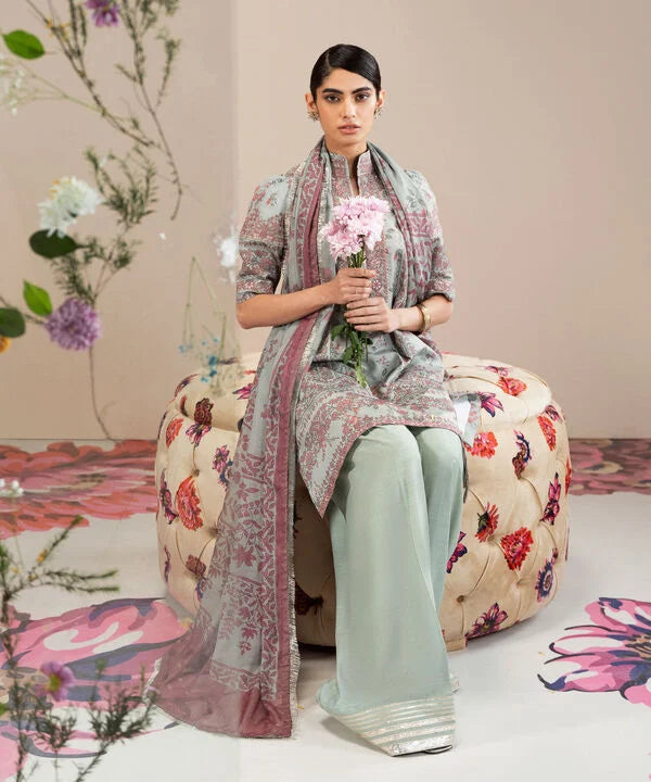 Silk'25- Embroidered Silk Suit 0U3PESL25V02