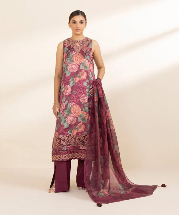 Silk'25-  Embroidered Satin Suit 0U3PESL25V03