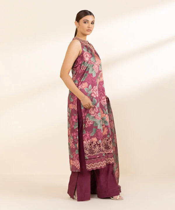 Silk'25-  Embroidered Satin Suit 0U3PESL25V03