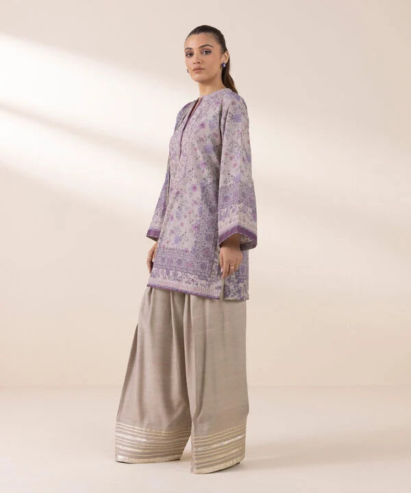 Silk'25-  Embroidered Silk Suit 0U3PESL25V07