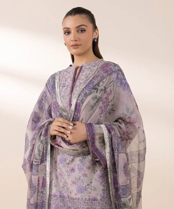 Silk'25-  Embroidered Silk Suit 0U3PESL25V07