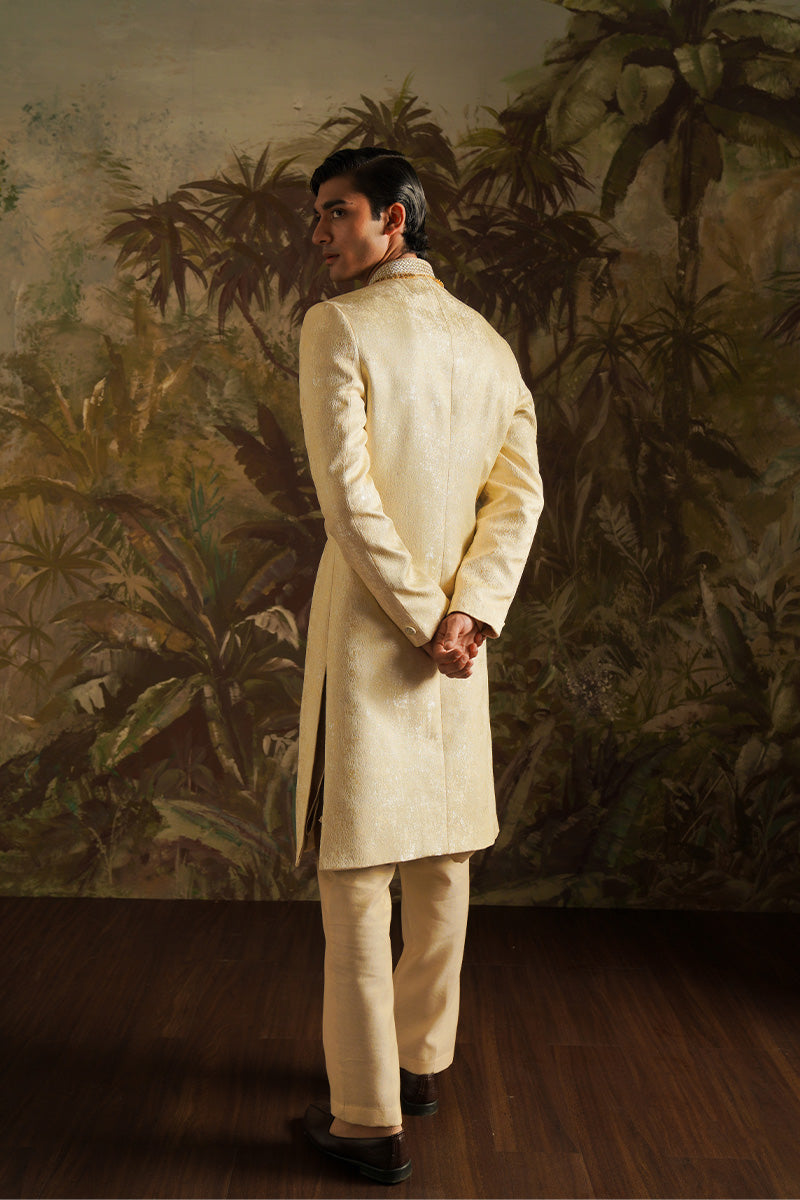 Festive Edit '24 - "Azar" Beige Embroidered Sherwani (RTS)