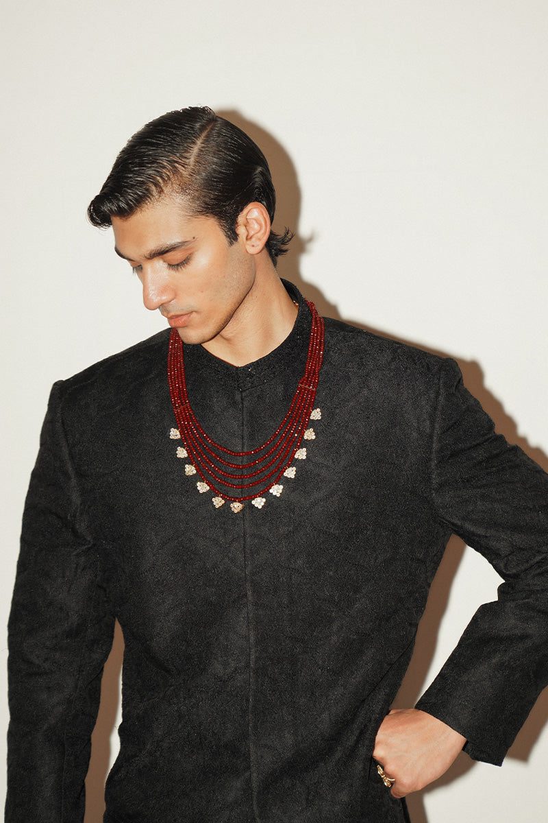 Festive Edit '24 - "Ayan" Black Embroidered Sherwani (RTS)