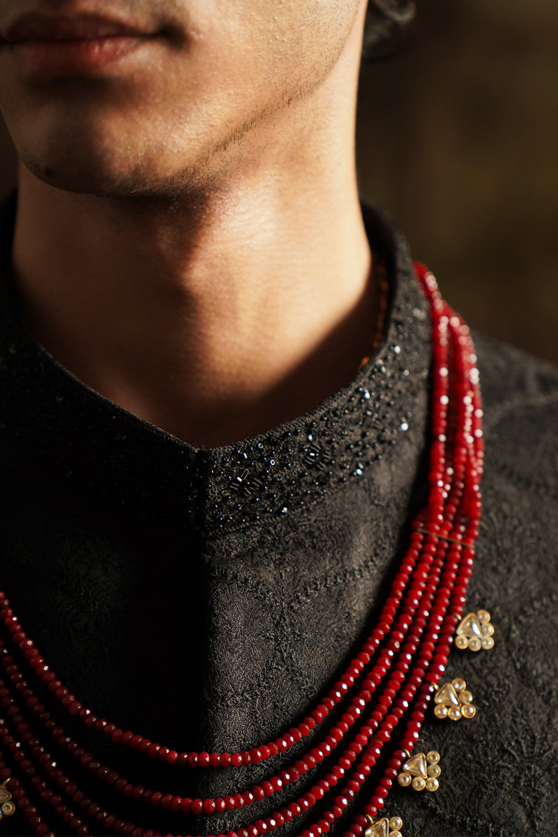 Festive Edit '24 - "Ayan" Black Embroidered Sherwani (RTS) photo 4
