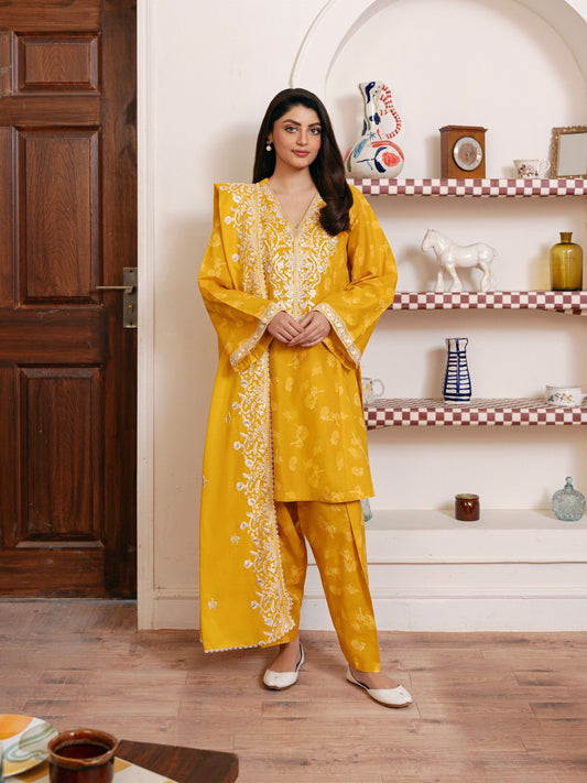 2 Piece - Embroidered Cambric Suit S110422