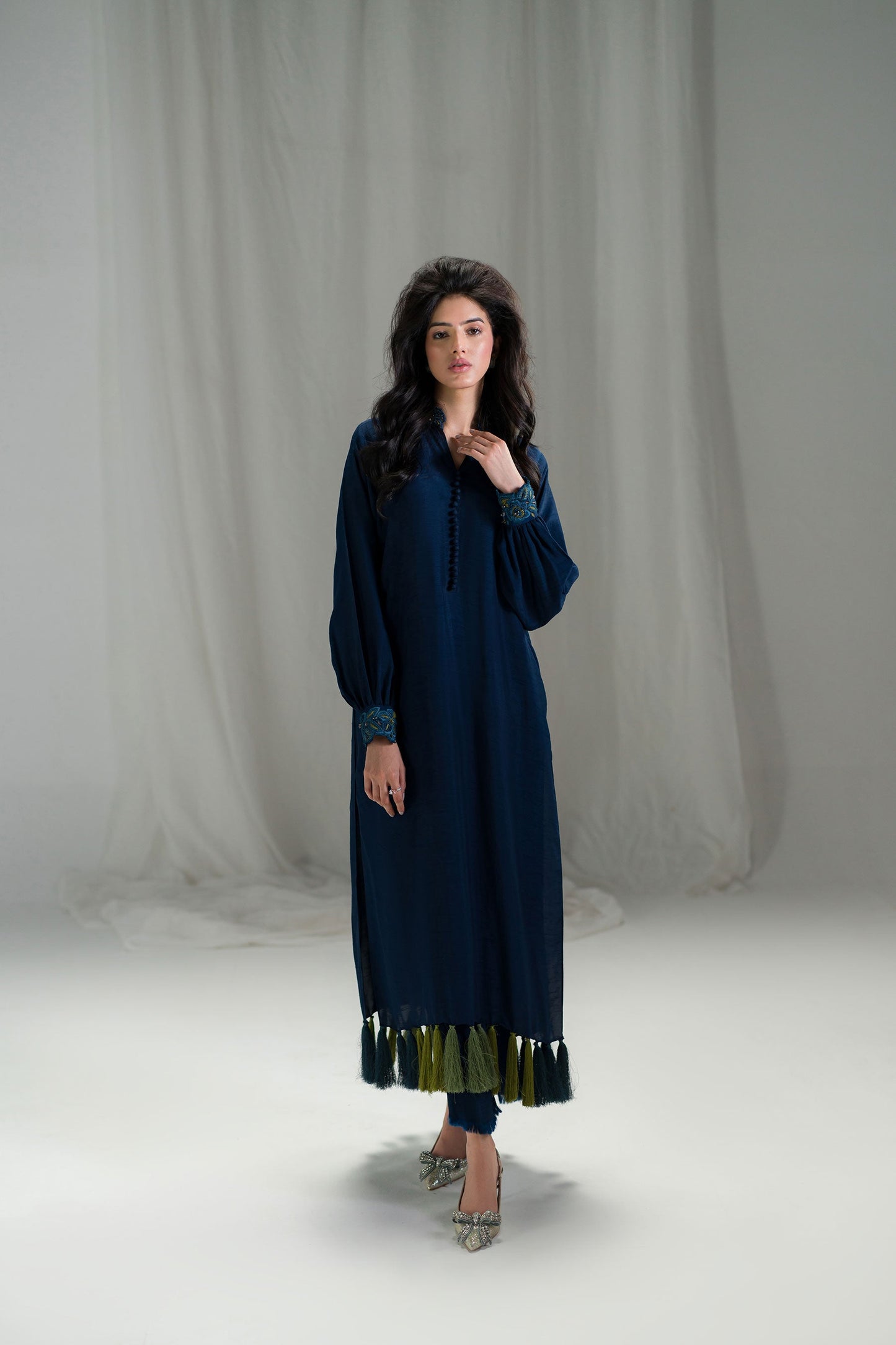 Deep Blue Tassel Tunic (D-07)