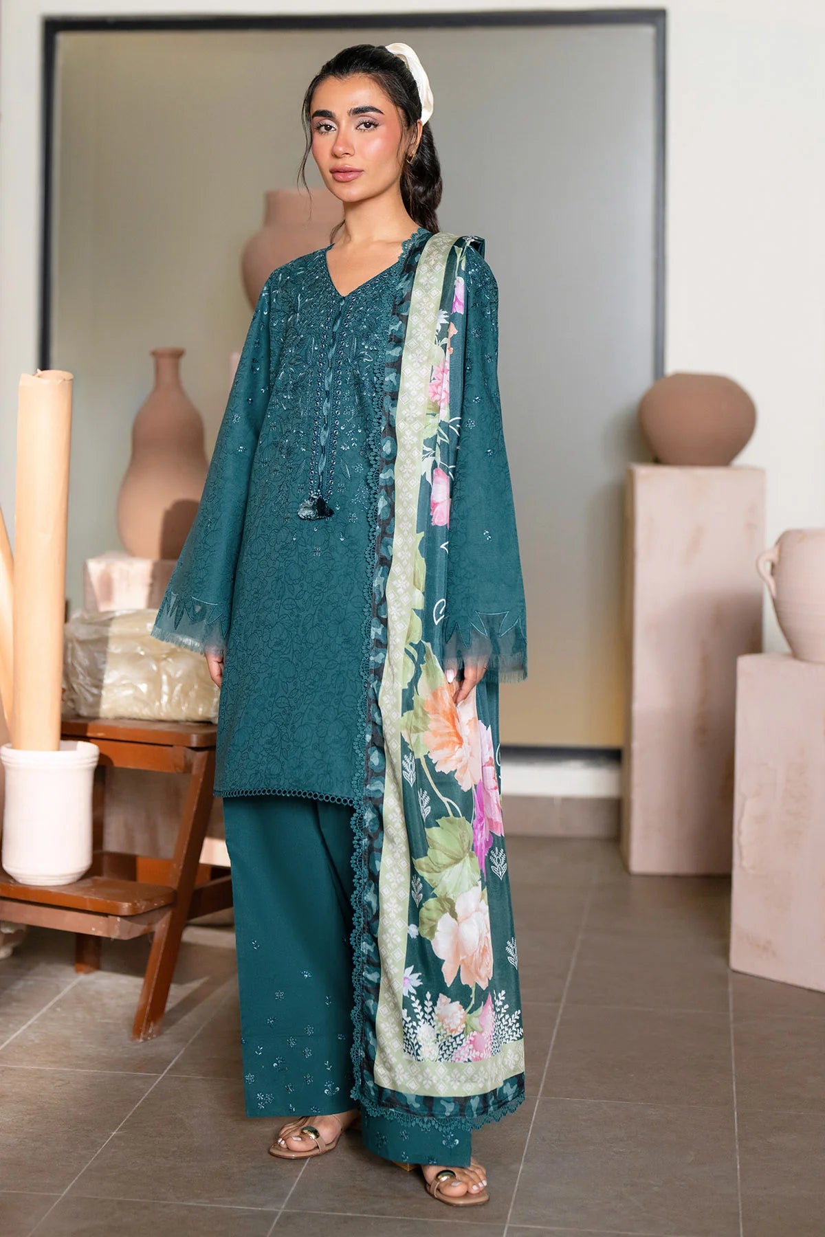 Nureh Raha Festive Jacquard Lawn Unstitched'26 – NE-237- RTS