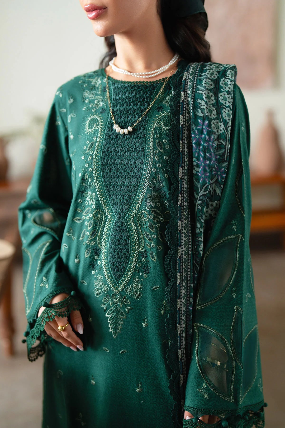 Nureh Raha Festive Jacquard Lawn Unstitched'26 – NE-234- RTS