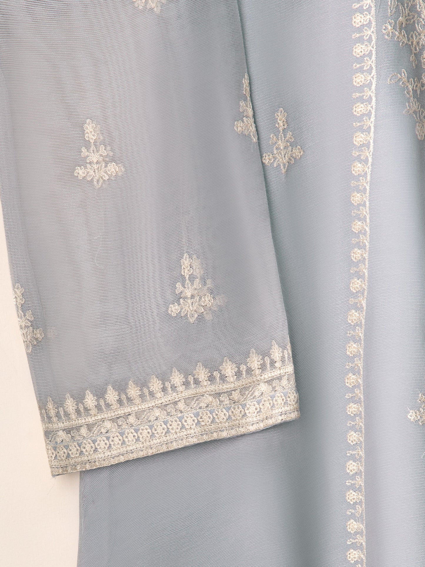 3 Piece- Pure Cotton Net Embroidered Suit S110945