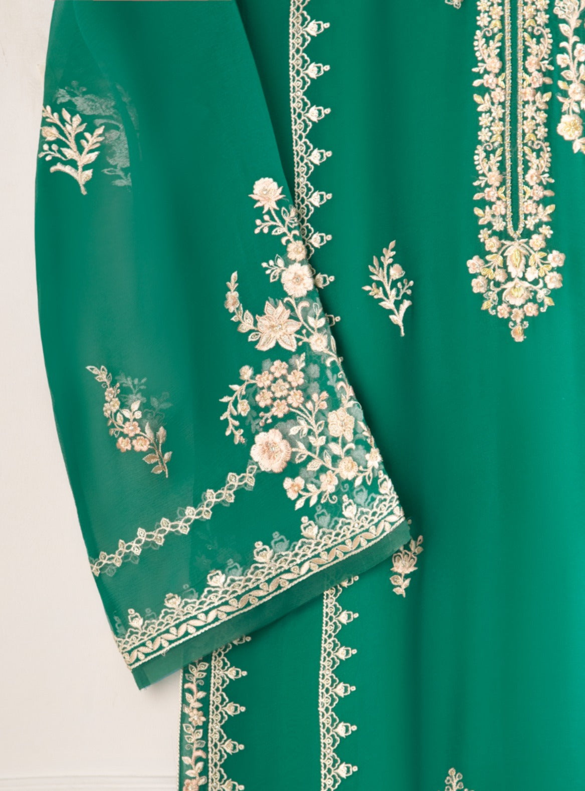 Pure Chiffon Embroidered Shirt S110974