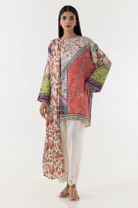 Multi Printed Shirt + Dupatta - PS25MHY020P2D -RTS
