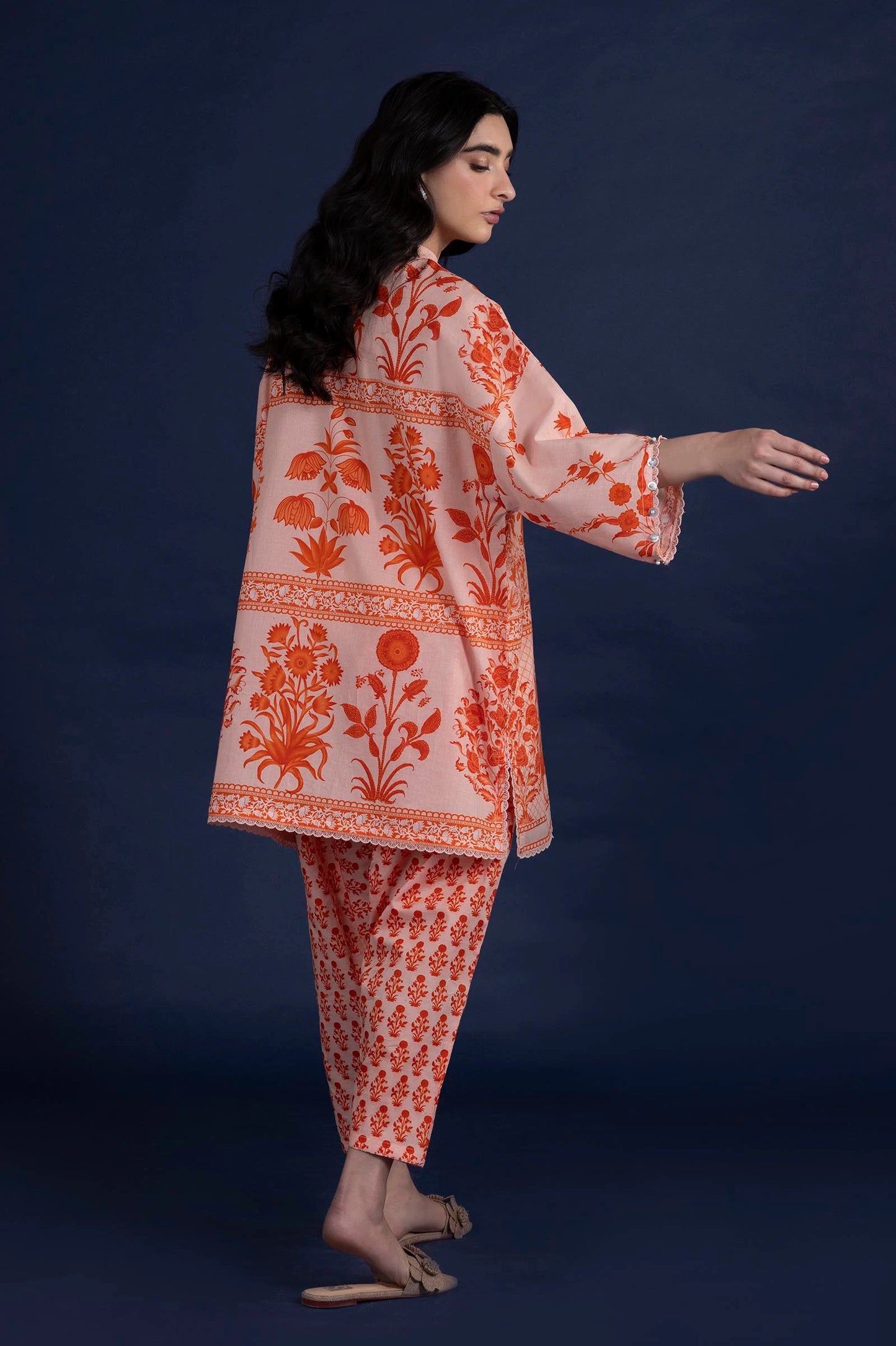 Unstitched Lawn 2 Piece Suit - H251-008B-2AC - RTS