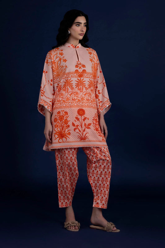 Unstitched Lawn 2 Piece Suit - H251-008B-2AC - RTS