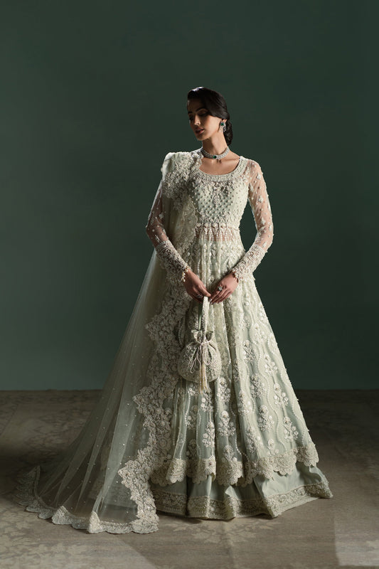 Soft mint Nikah Bridal Peshwas Set (D-03)