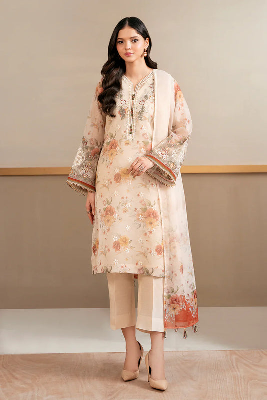 Unstitched'25 - PRINT EMBROIDERED COTTON NET UF-4034