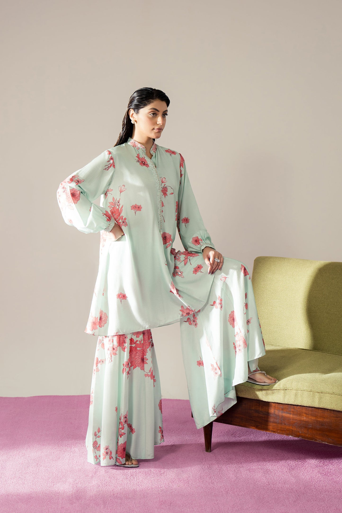 Blossom Gharara Pants Co-ord Set (D-1)